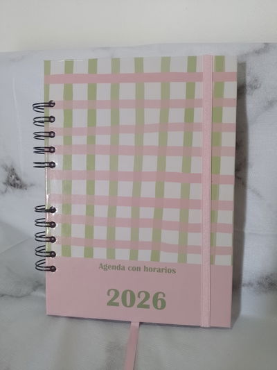 ✨ Agenda 2026 con Horarios – Interior Blanco y Negro