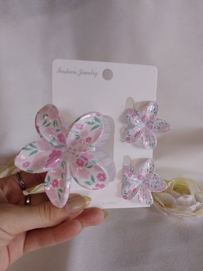 Set x3 broches flor Hawaiana