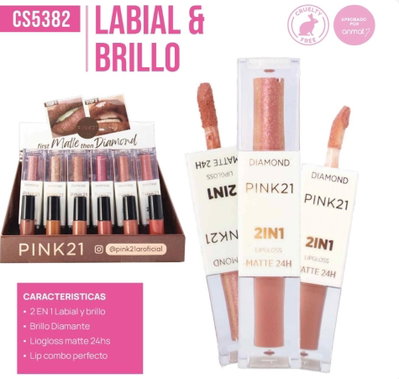 Caja de 24 Labiales Duo Pink 21 