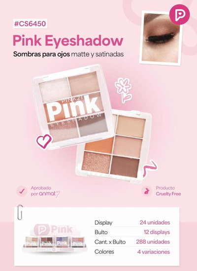 Caja de 24 Sombras Pink 6 colores