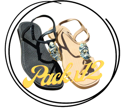 Pack x12 Ojota con tobillera regulable y dije PREMIUM 35-40 TENDENCIA 2026