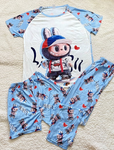 🌟PROMO🌟 PIJAMA 3 PIEZAS ADULTO IMPORTADO  LABUBU SKATE UNISEX