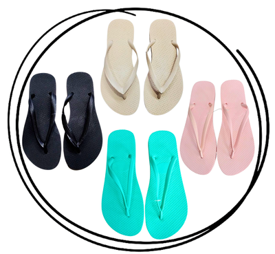 Pack x6 o x12 Ojota tiras lisas dama Maia 35/40