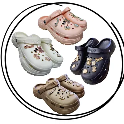 Pack x6 o x12 Zueco importado plataforma pines bijou 36/41