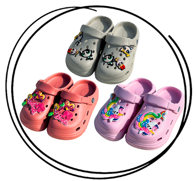 Pack x6 o x12 Zueco importado nenas pines 30/35