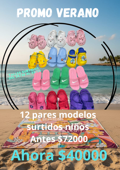 Combo promo niños verano x12 pares surtidos
