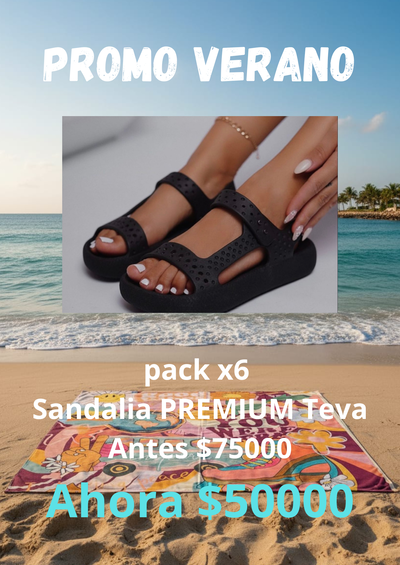Promo Pack x6 Sandalia PREMIUM Teva inyectada full plastic