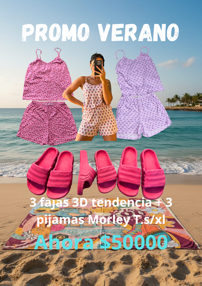 Combo 3 fajas 3D tendencia + 3 pijamas Morley