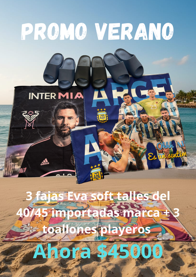 Combo 3 fajas Eva soft talles del 40/45 importadas marca + 3 toallones playeros&nbsp;