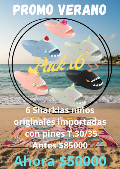 Promo Pack x6 Sharklas importadas pines removibles 30/35