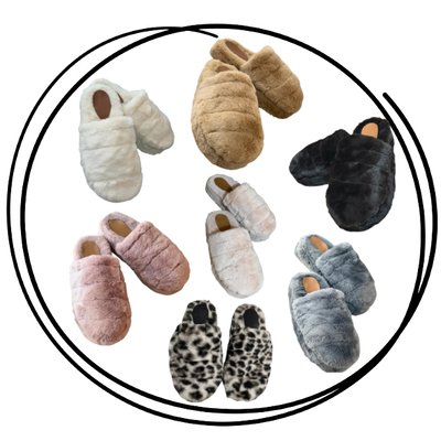 Pantuflon simil piel de conejo punta cerrada 35/40