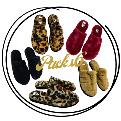 pack x 6 Pantufla simil piel clásica unisex 35/46