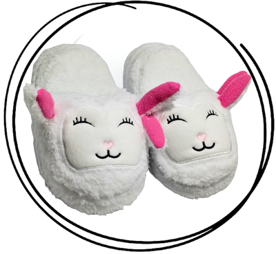 Pantuflon animado premium ovejita blanca 