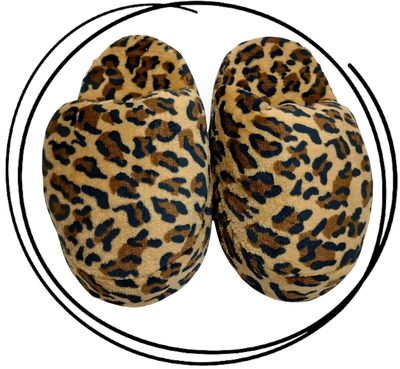 Pantuflon animado premium print leopardo