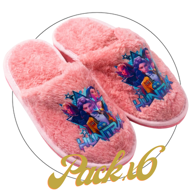 Pack x6 Pantufla K-POP niños peluche 27/28 al 33/34