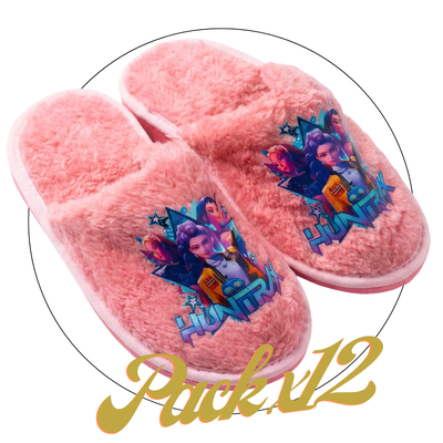 Pack x12 Pantufla K-POP niños peluche 27/28 al 33/34