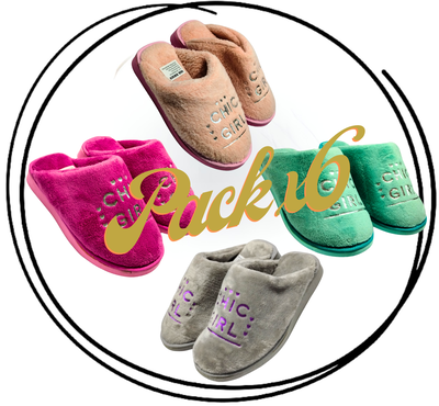 Pack x6 Pantufla dama chenille chic 35/40