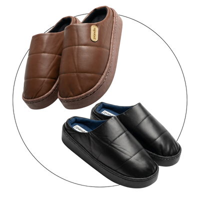 Pantufla Panda dama cuerina base goma con abrigo 35/40