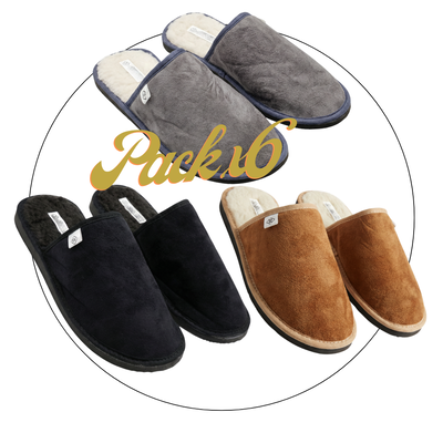 Pack x6 Pantufla gamuzada clásica hombre 39/46 SV