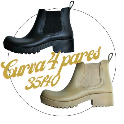 Curva 4 pares Botas goma premium clásicas corta