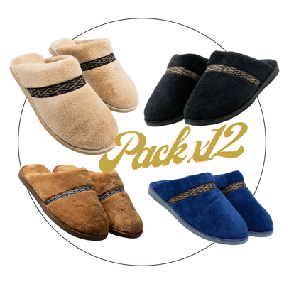 Pack x12 Pantufla Hombre Chenille Premium Guarda Pampa 39 al 46