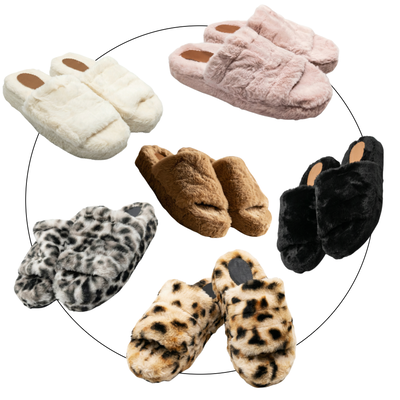 Pantuflon simil piel de conejo punta abierta 35/40