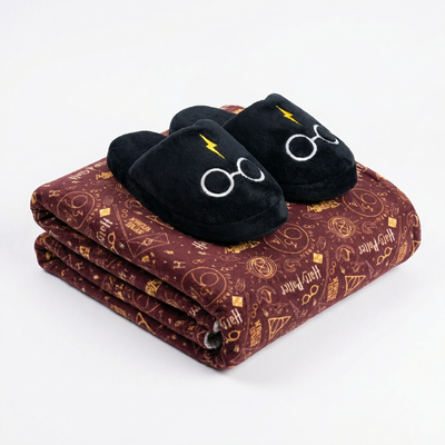 Manta Soft Premium + Pantuflas a Juego HARRY POTTER (Diseños Exclusivos PC)