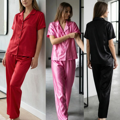 CAMISERO LISO DAMA PREMIUM [LARGO - SATÉN] 