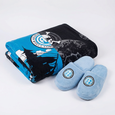 Manta Soft Premium + Pantuflas a Juego BELGRANO (Diseños Exclusivos PC)