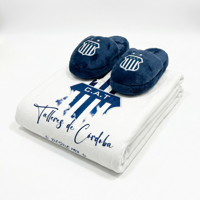 Manta Soft Premium + Pantuflas a Juego TALLERES  (Diseños Exclusivos PC)