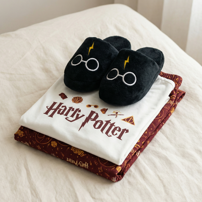 Set pijama modal Soft + Pantuflas a Juego Harry Potter (Diseños Exclusivos PC)