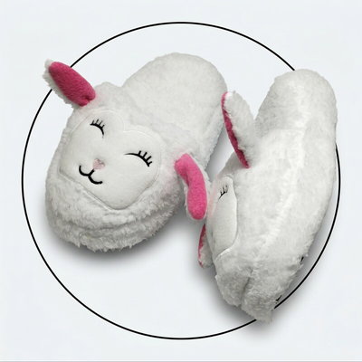 Pantuflon animado premium ovejita blanca 