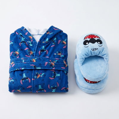 Set bata toalla + Pantuflas a Juego STITCH (Diseños Exclusivos PC)