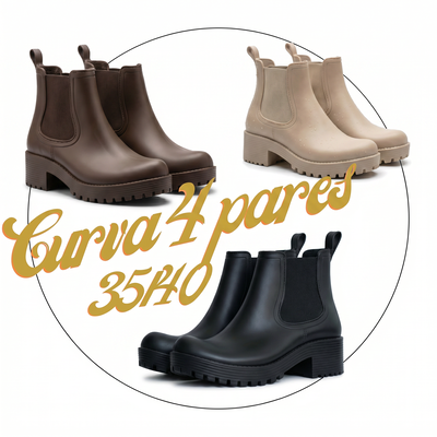 Curva 4 pares Botas goma premium clásicas corta