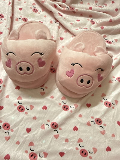 Set Manta Soft Premium + Pantuflas a Juego CHANCHITO (Diseños Exclusivos PC)