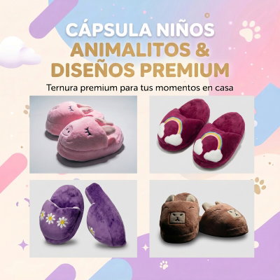 PANTUFLONES PREMIUM NIÑOS T.24/30 DISEÑOS BORDADOS
