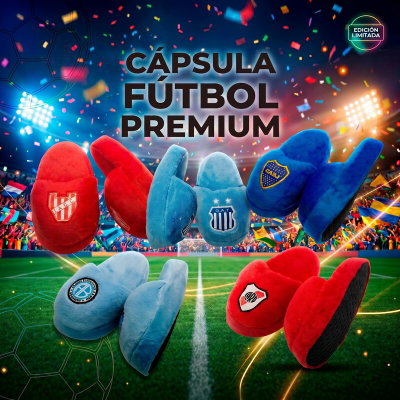 PANTUFLONES PREMIUM CÁPSULA EQUIPOS FUTBOL BORDADOS 