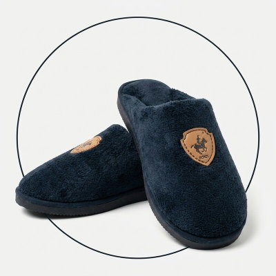 Pack x6 Pantufla Hombre Chenille Premium  escudo 39 al 46