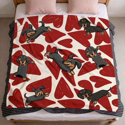MANTA PERRITO SALCHICHA CORAZÓNES 150x150 [POLAR SOFT]