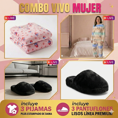 COMBO PIJAMAS Y PANTUFLONES MUJER 🚀🚀