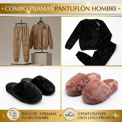 COMBO PIJAMAS Y PANTUFLONES HOMBRE 🚀🚀