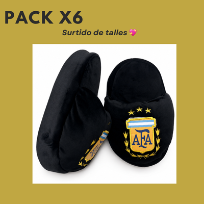 PROMO PACK X 6 Pantuflones AFA Animados Bordados | Alta Rotación (Línea Económica)