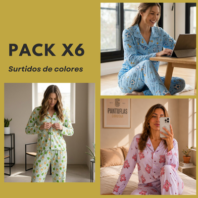 PROMO PACK X6 CAMISERO MODAL SOFT DISEÑO PREMIUM [MANGA LARGA] 