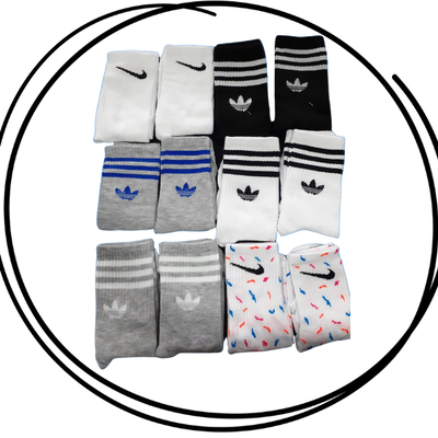 Docena de medias 3/4 bordadas premium niños