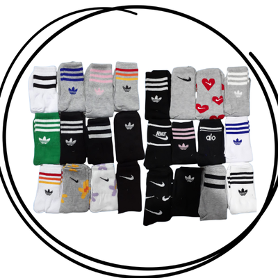 Docena de medias 3/4 bordadas premium