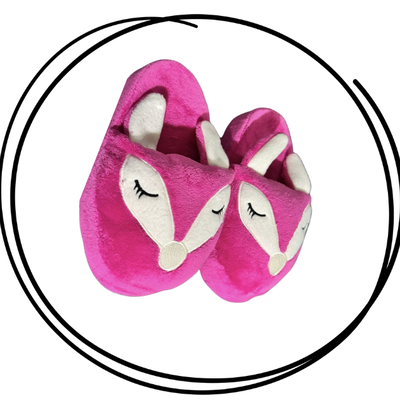 Pantuflon animado premium Zorrito fucsia