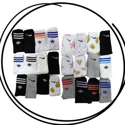 Docena de medias 3/4 bordadas premium