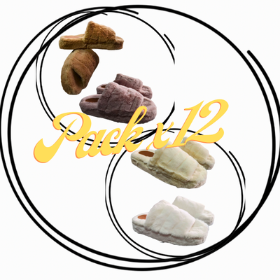 pack x 12 Pantuflon simil piel de conejo punta abierta 35/40