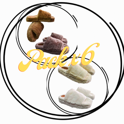 pack x 6 Pantuflon simil piel de conejo punta abierta 35/40