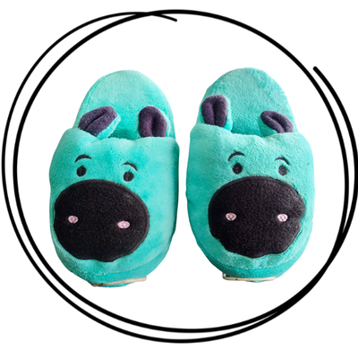 Pantuflon animado premium HIPOPÓTAMO VERDE